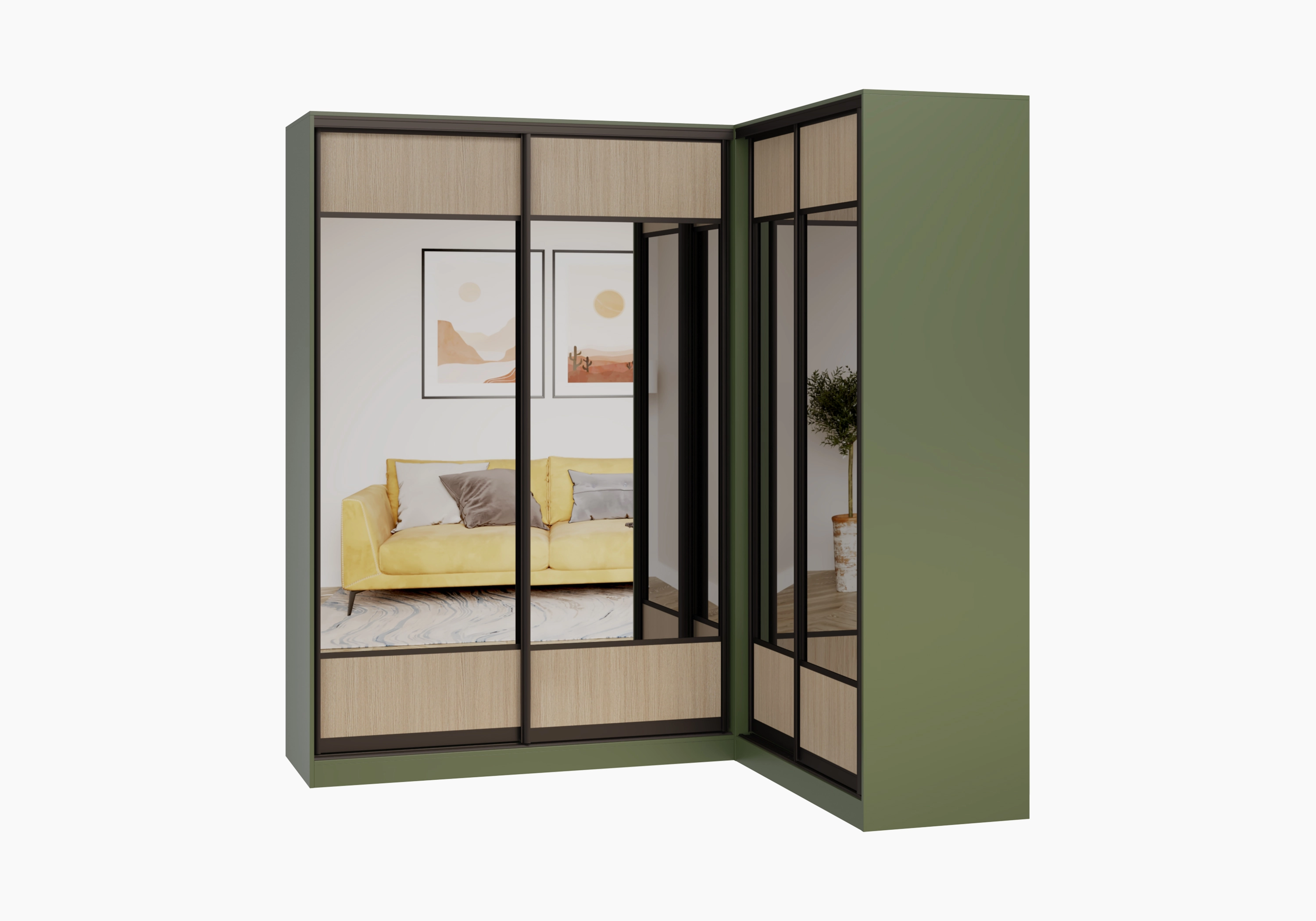 Шкаф-купе угловой Борден-6-1 1800 Премиум