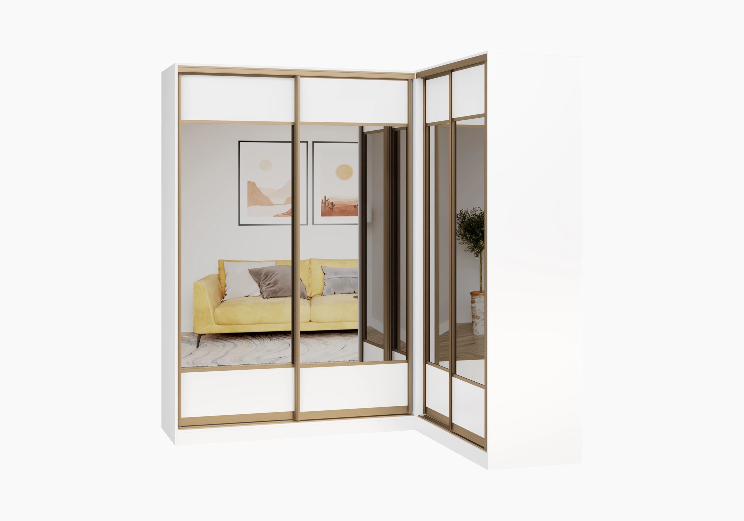 Шкаф-купе угловой Борден-6-1 1800 Премиум