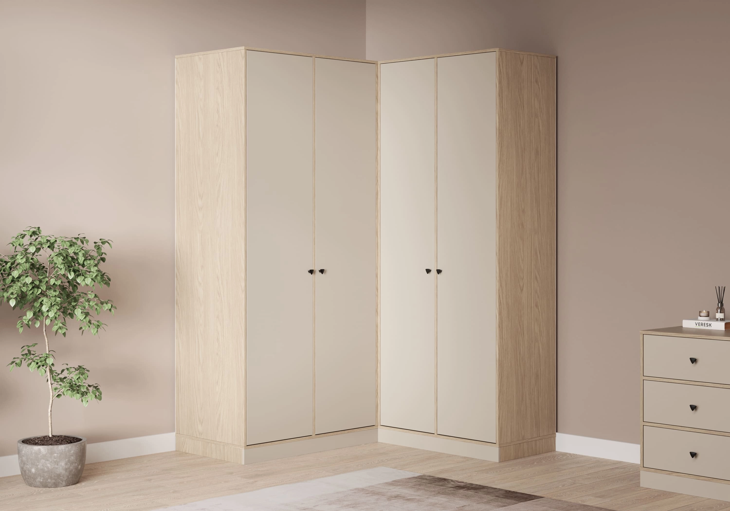 Распашной шкаф угловой Виггинс-2.2 400