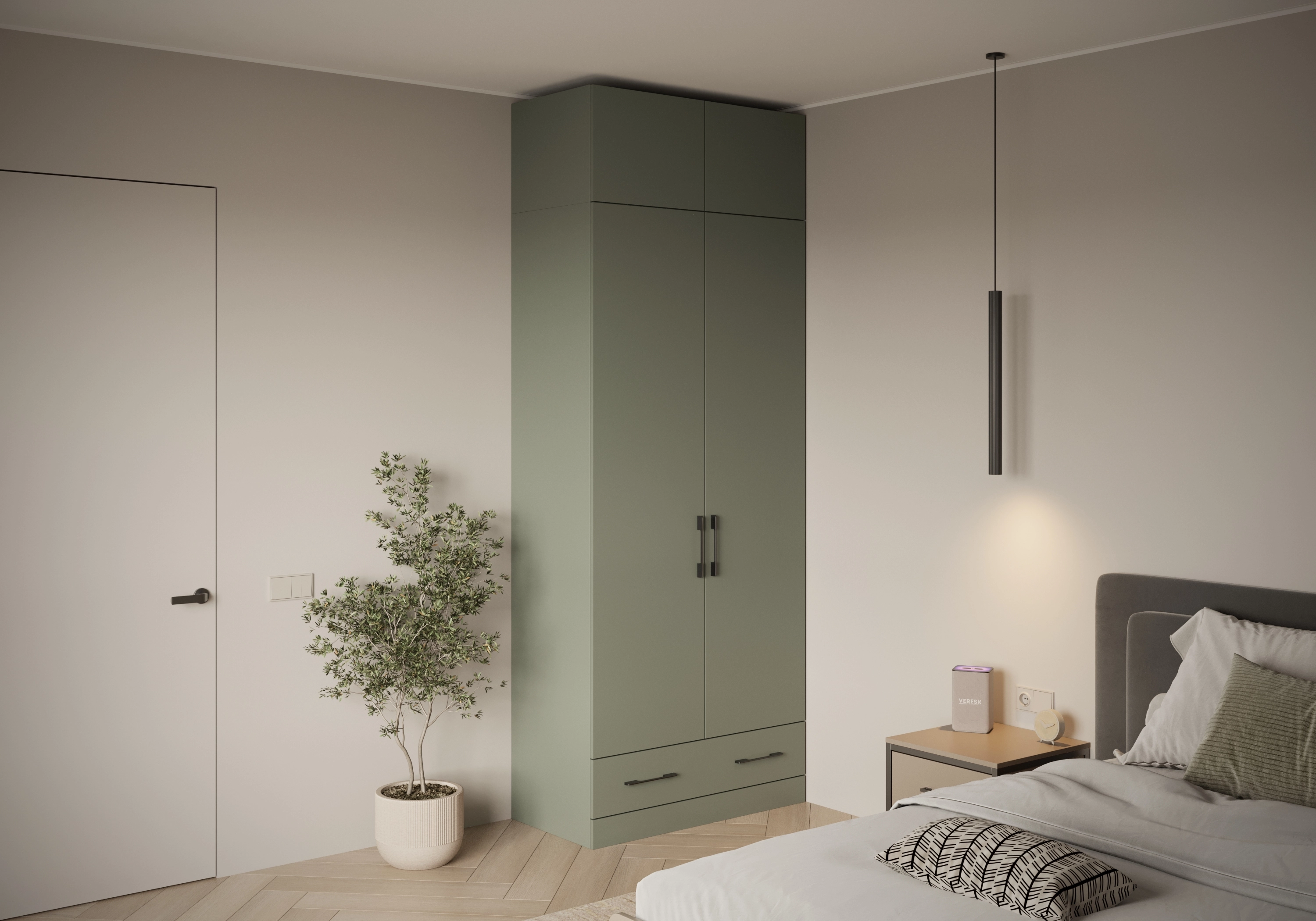 Распашной шкаф Капса-2.1.1 с антресолью