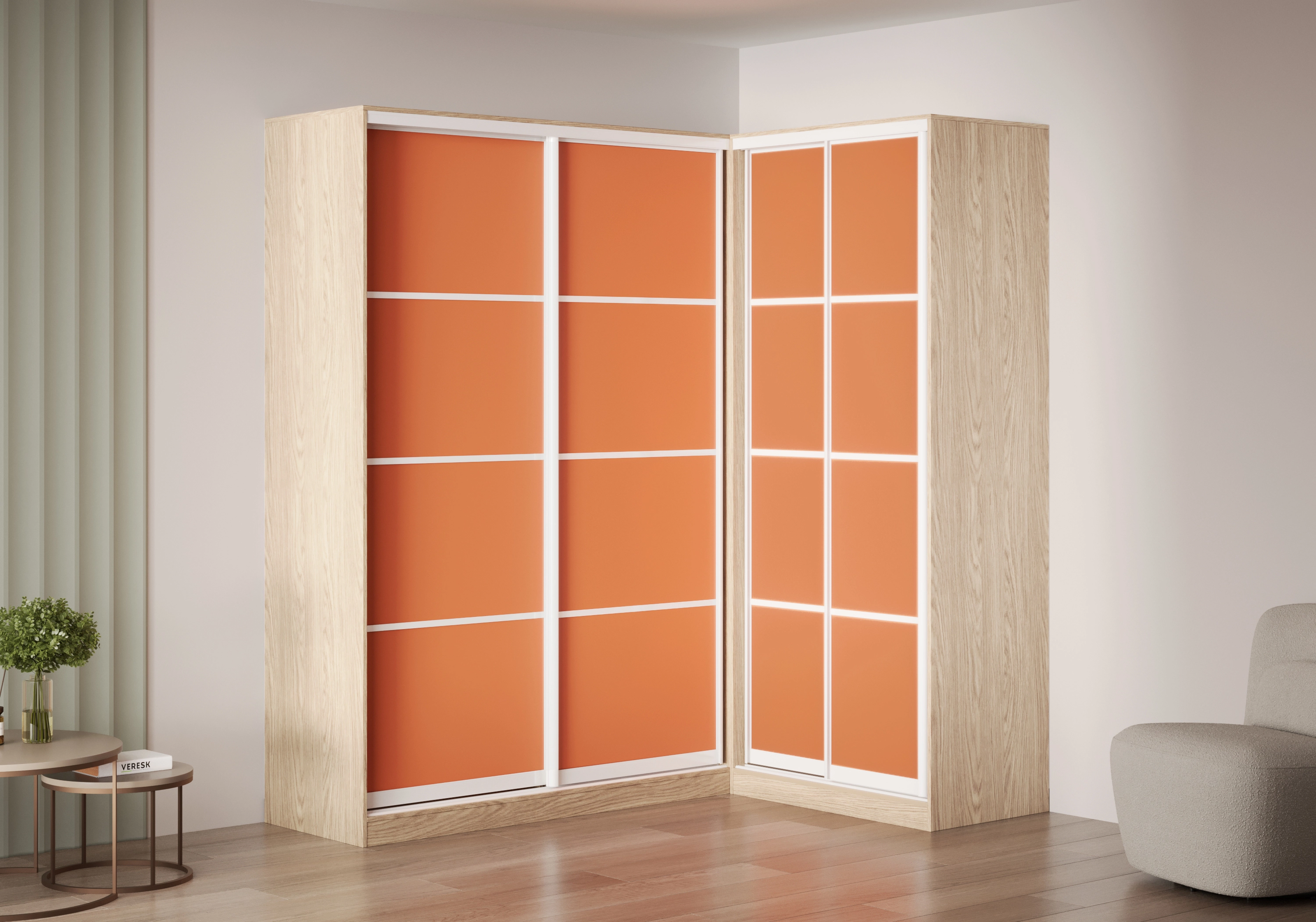 Шкаф-купе угловой Борден-6-4 1600 Премиум