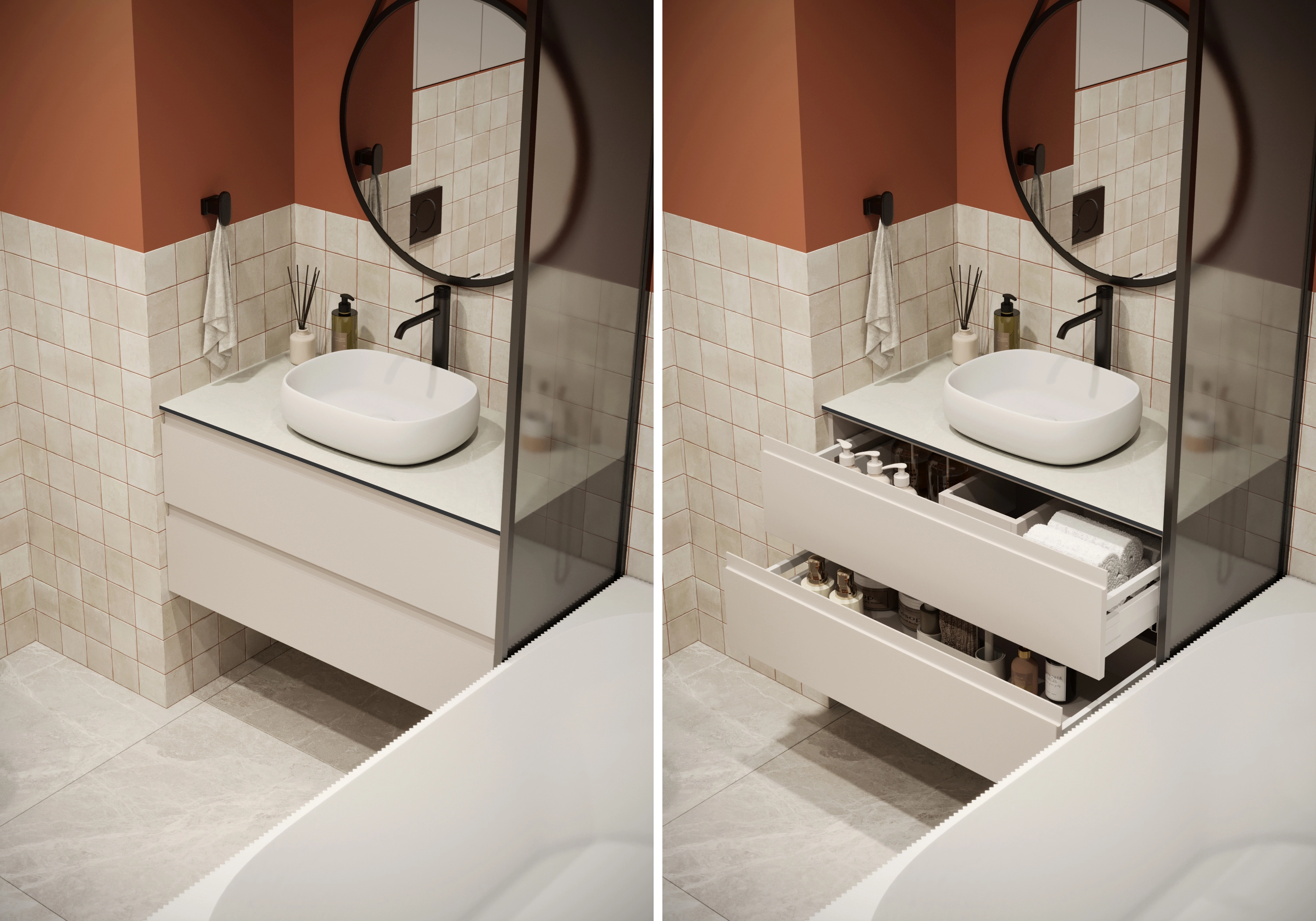 Подвесная тумба в ванную комнату Пьоджа-1