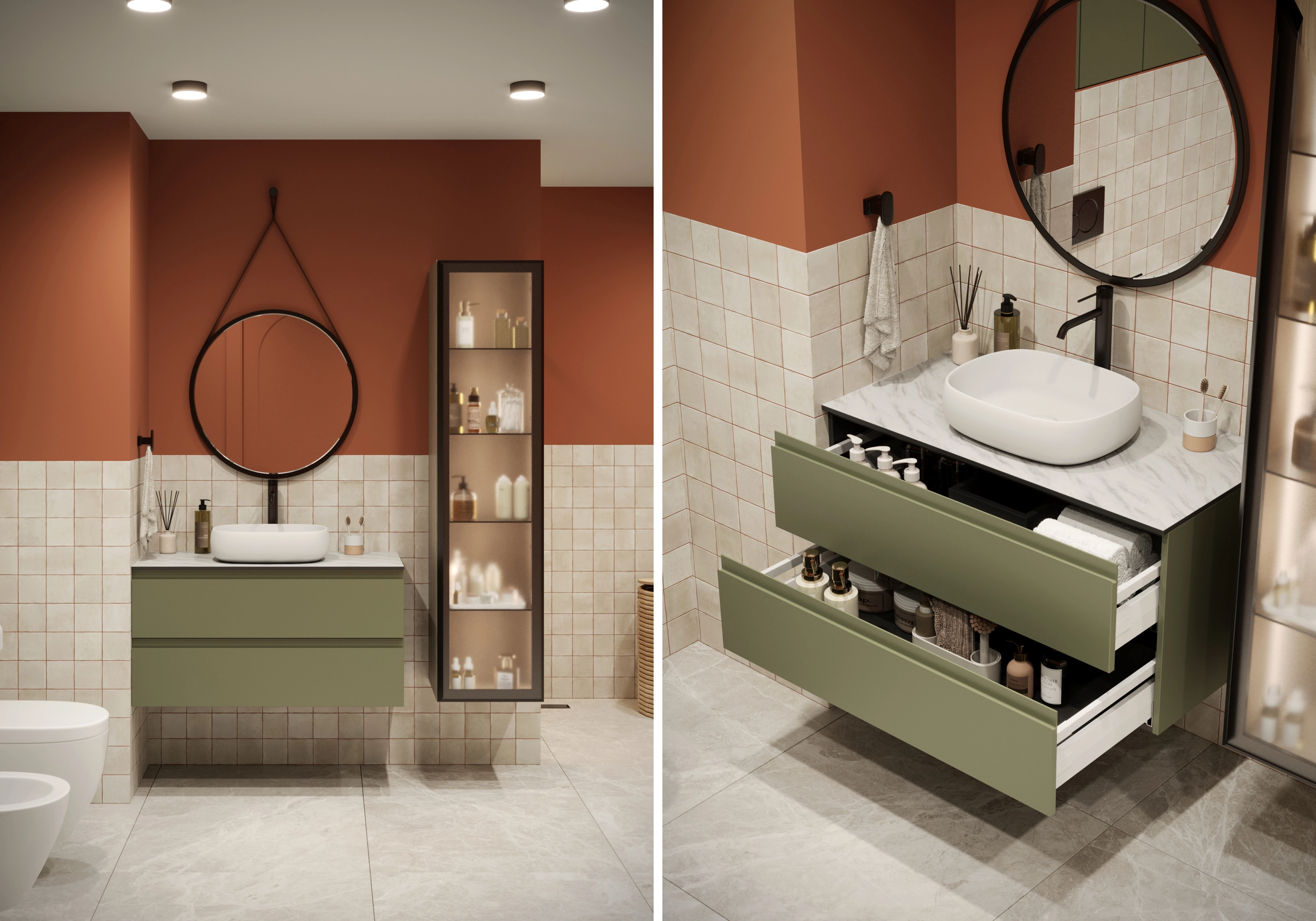 Комплект мебели в ванную комнату Пьоджа-1