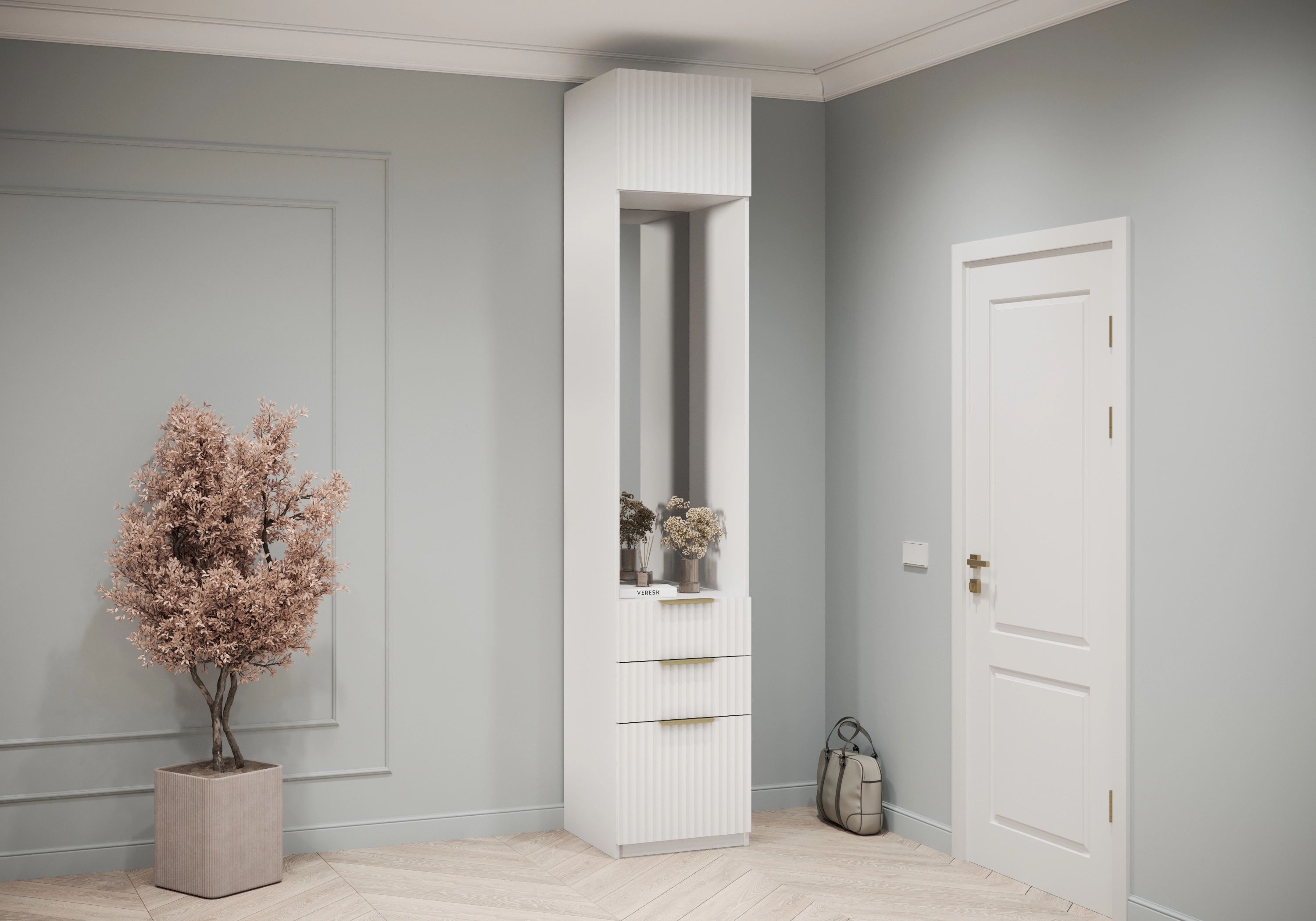 Комод Шармель-4 Лайф Эмаль с зеркалом и антресолью