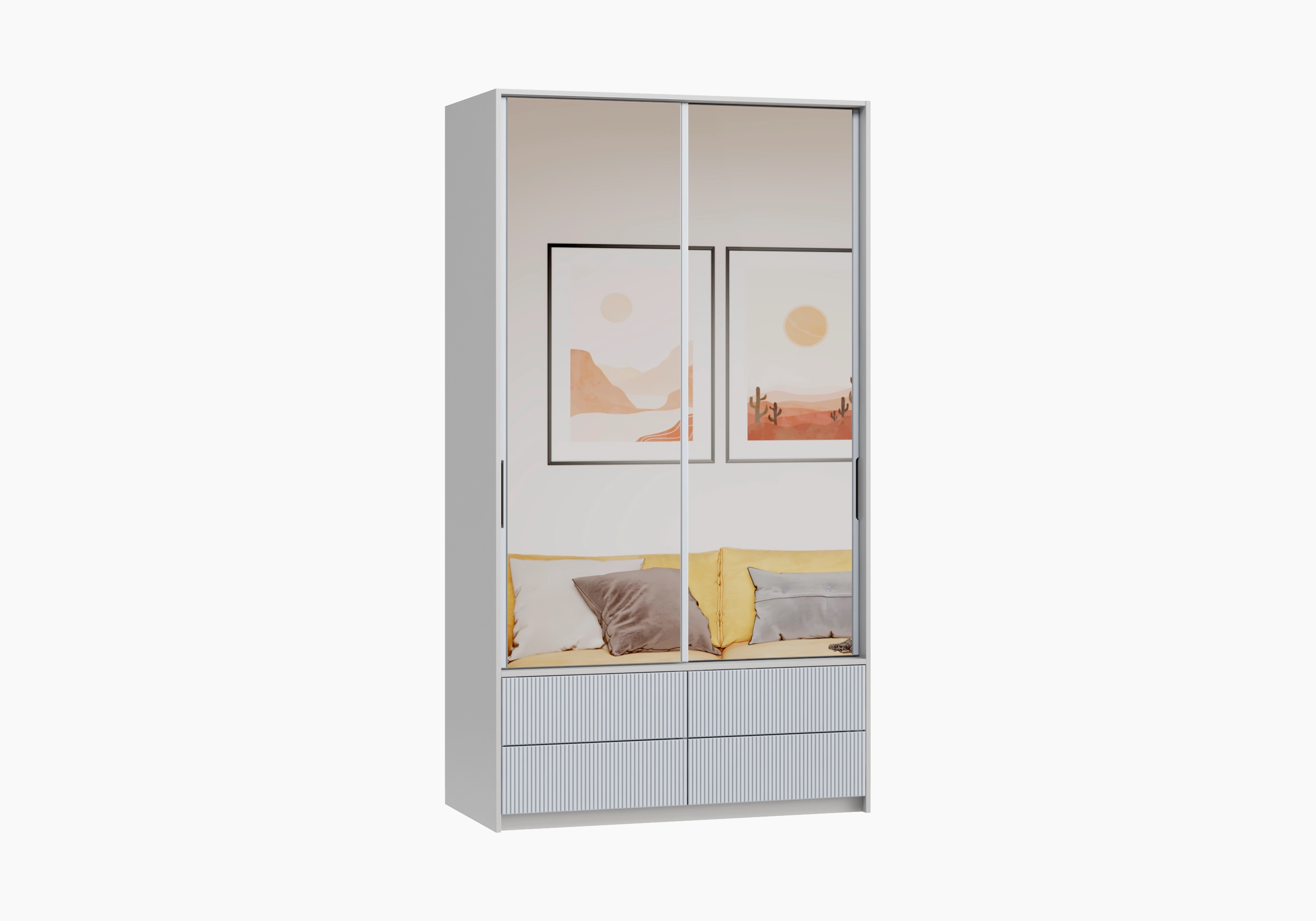 Шкаф-купе с зеркалом Катания-2.2 с зеркалом