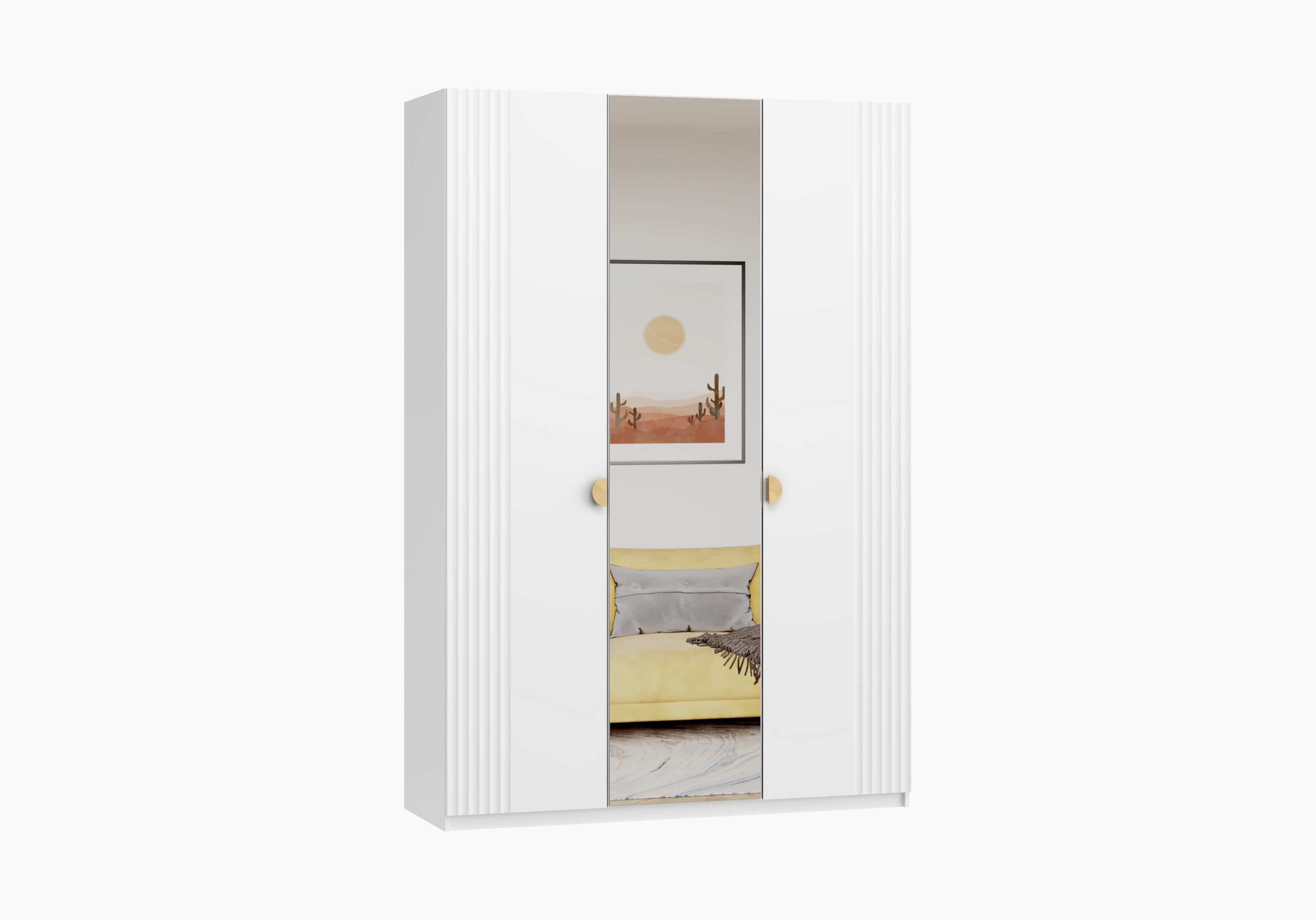 Распашной шкаф Санторини-3 Лайф с зеркалом