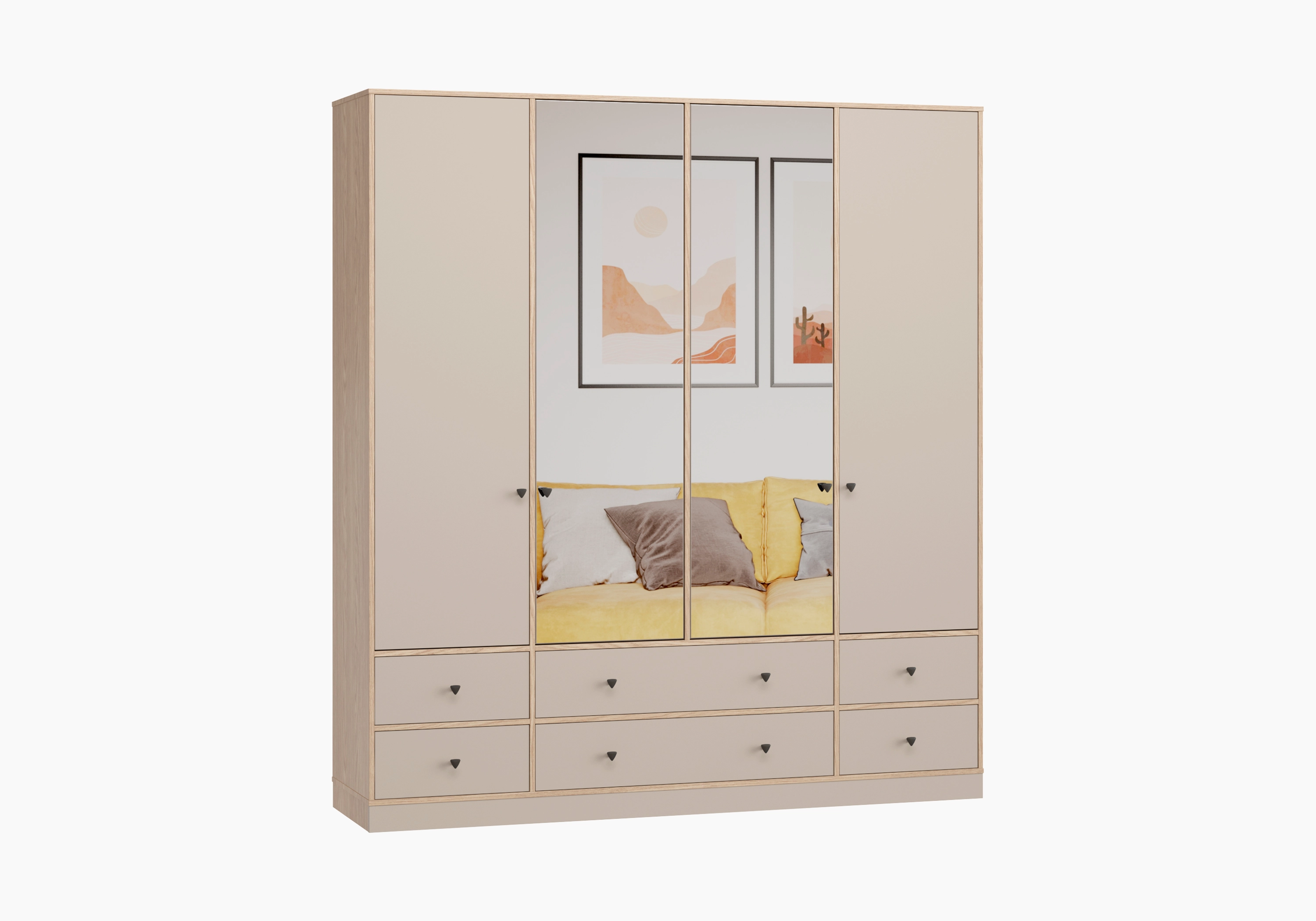 Распашной шкаф Виггинс-4 с зеркалом