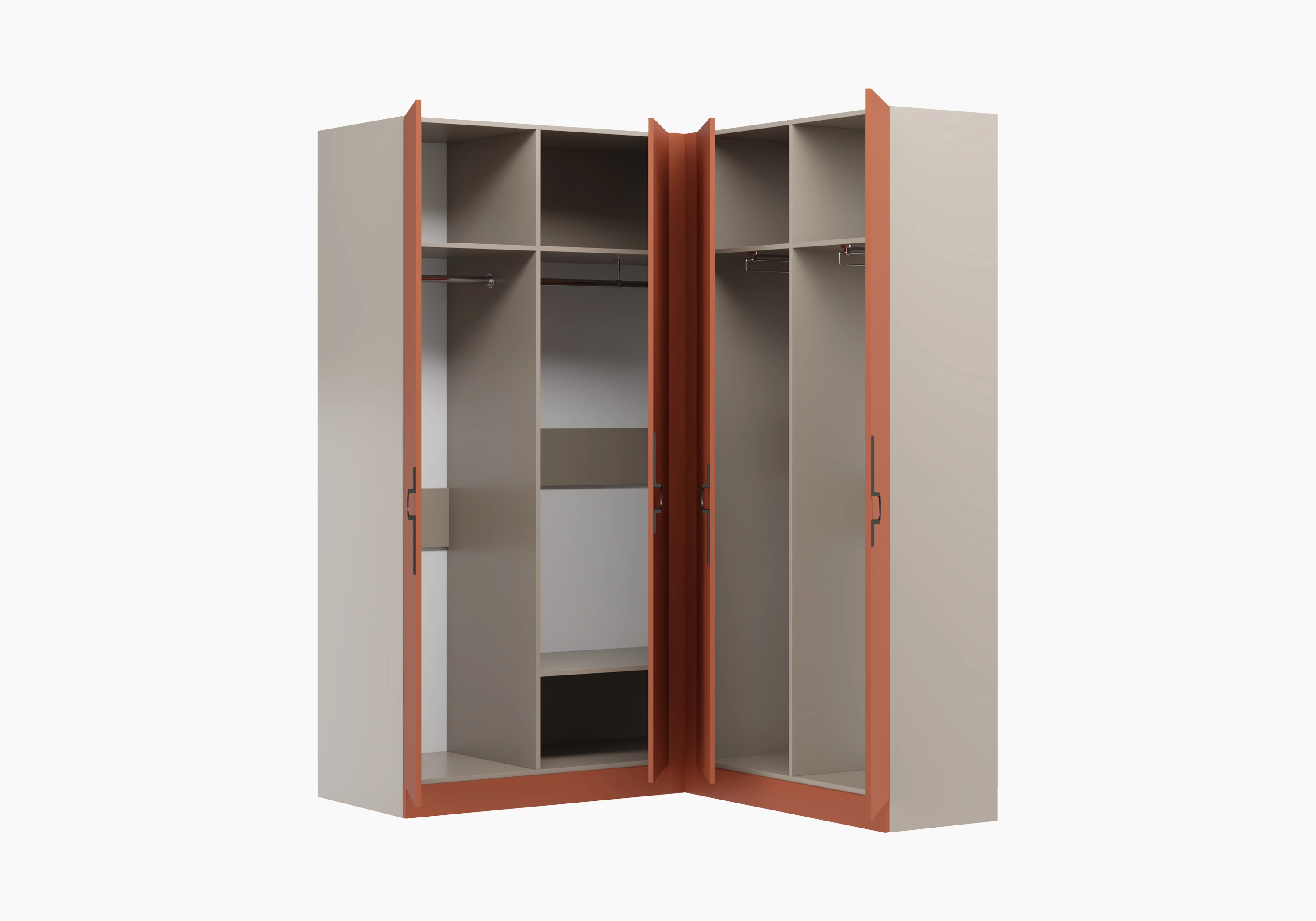 Распашной шкаф угловой Элавия-2-450 Премиум