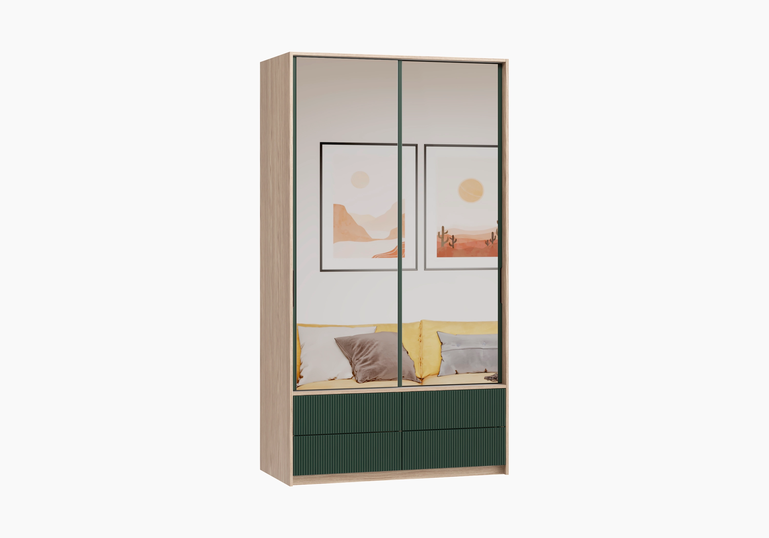 Шкаф-купе с зеркалом Катания-2.2 с зеркалом