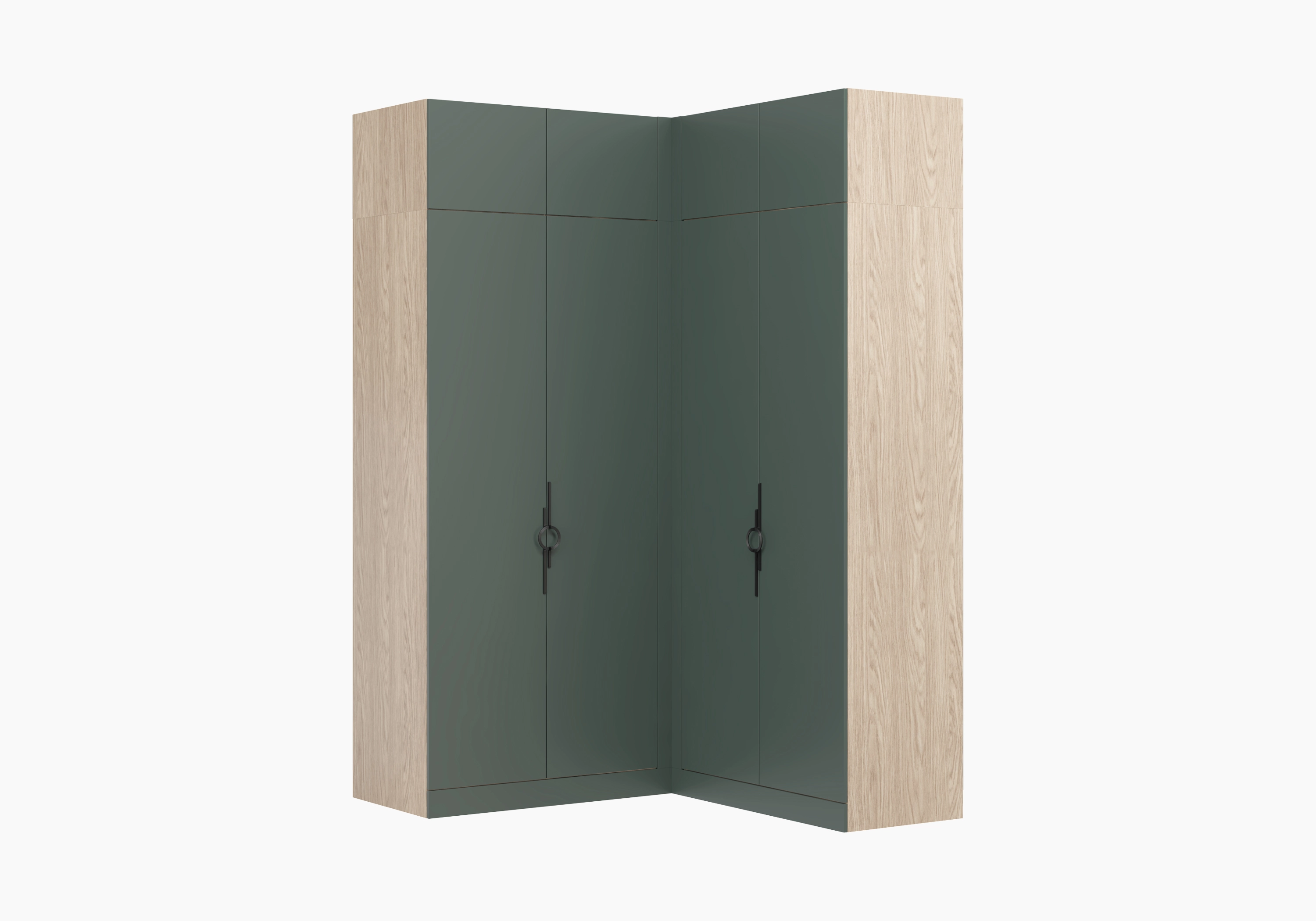 Распашной шкаф угловой Элавия-2-550 Премиум с антресолью