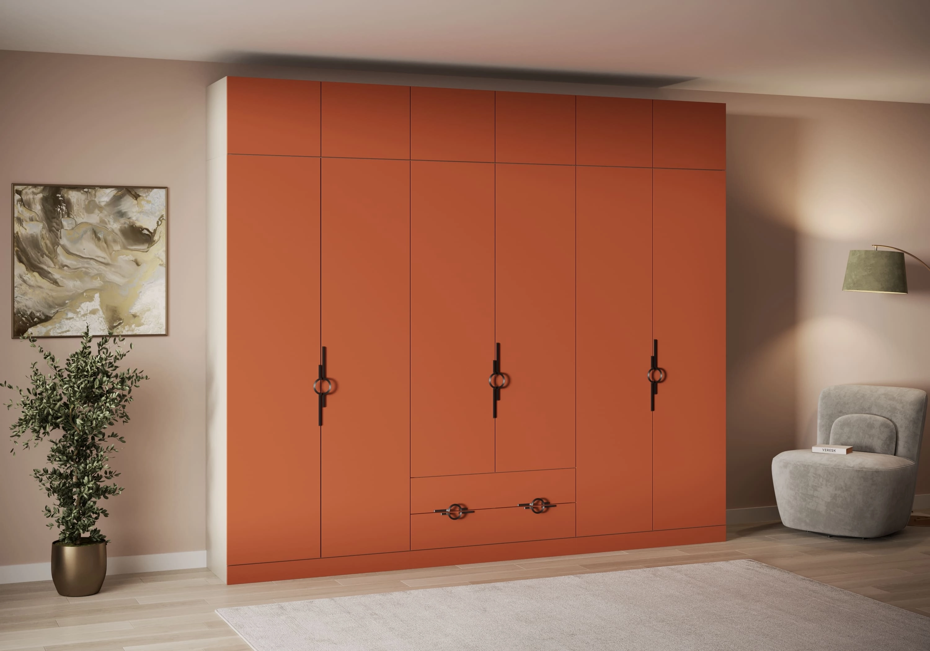 Распашной шкаф Элавия-6.2 Премиум с антресолью