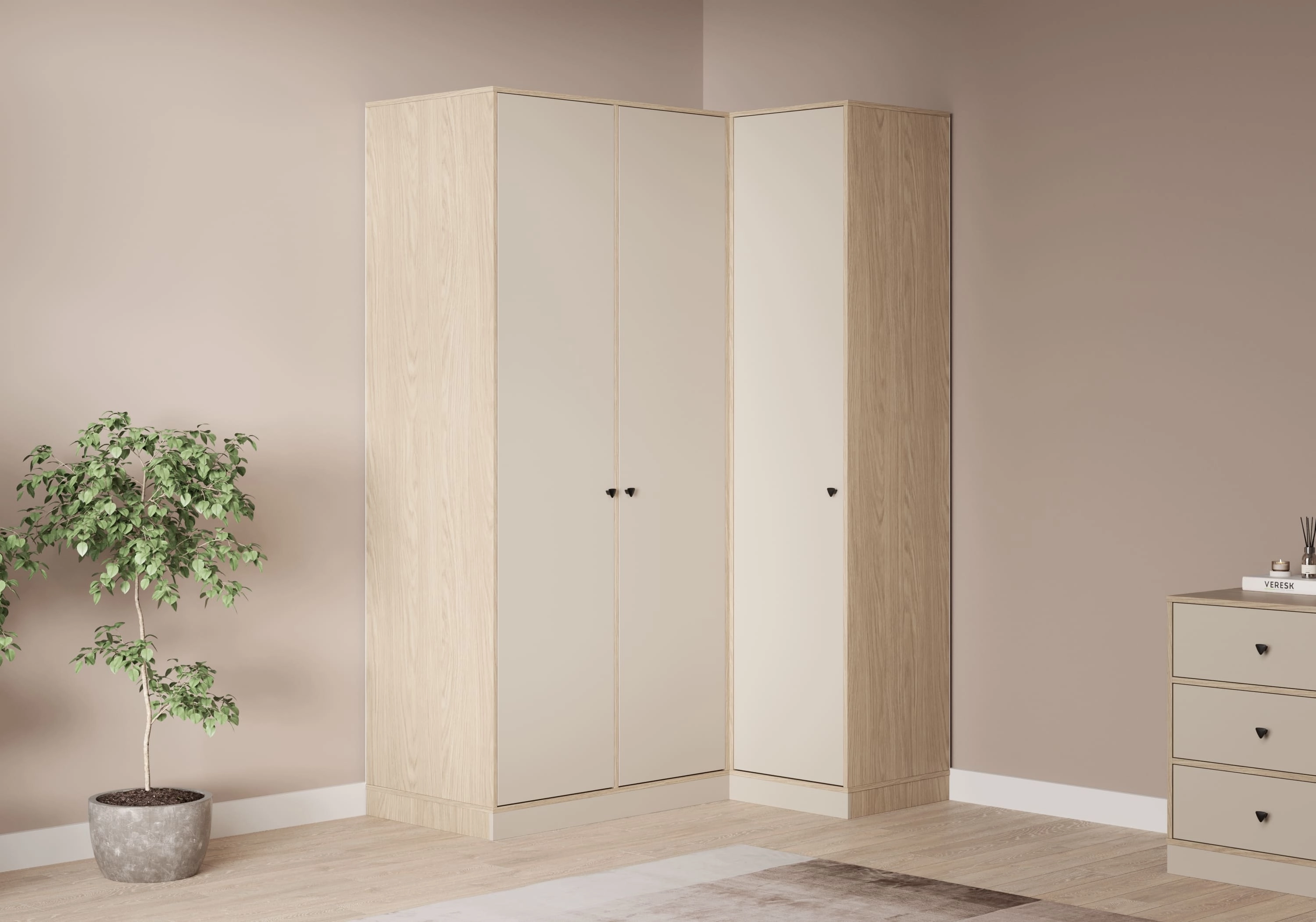 Распашной шкаф угловой Виггинс-2.1 400