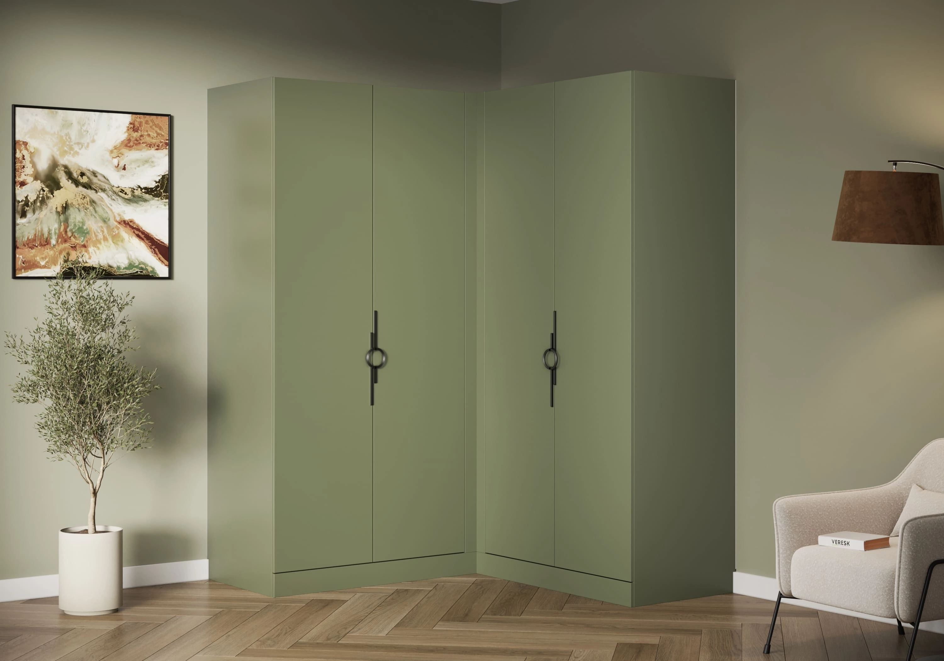 Распашной шкаф угловой Элавия-2-600