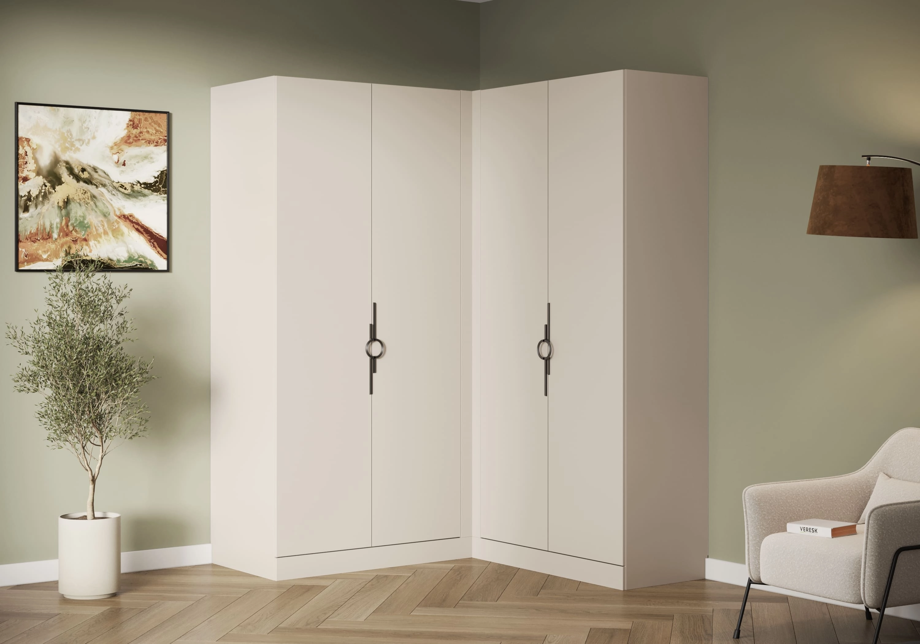 Распашной шкаф угловой Элавия-2-500