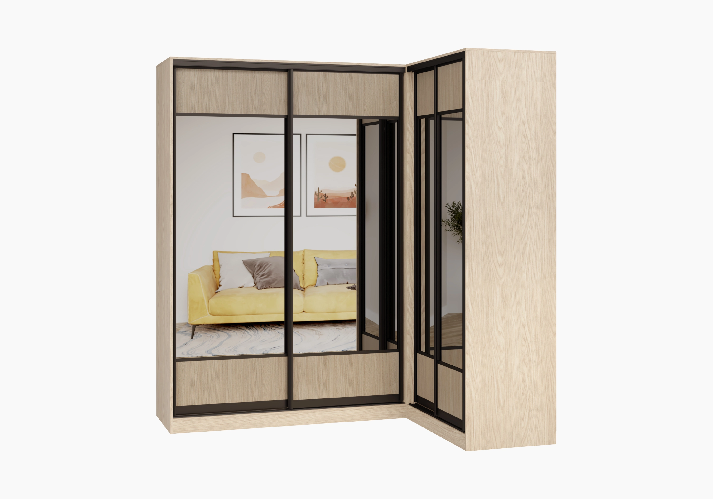 Шкаф-купе угловой Борден-6-1 1600 Премиум