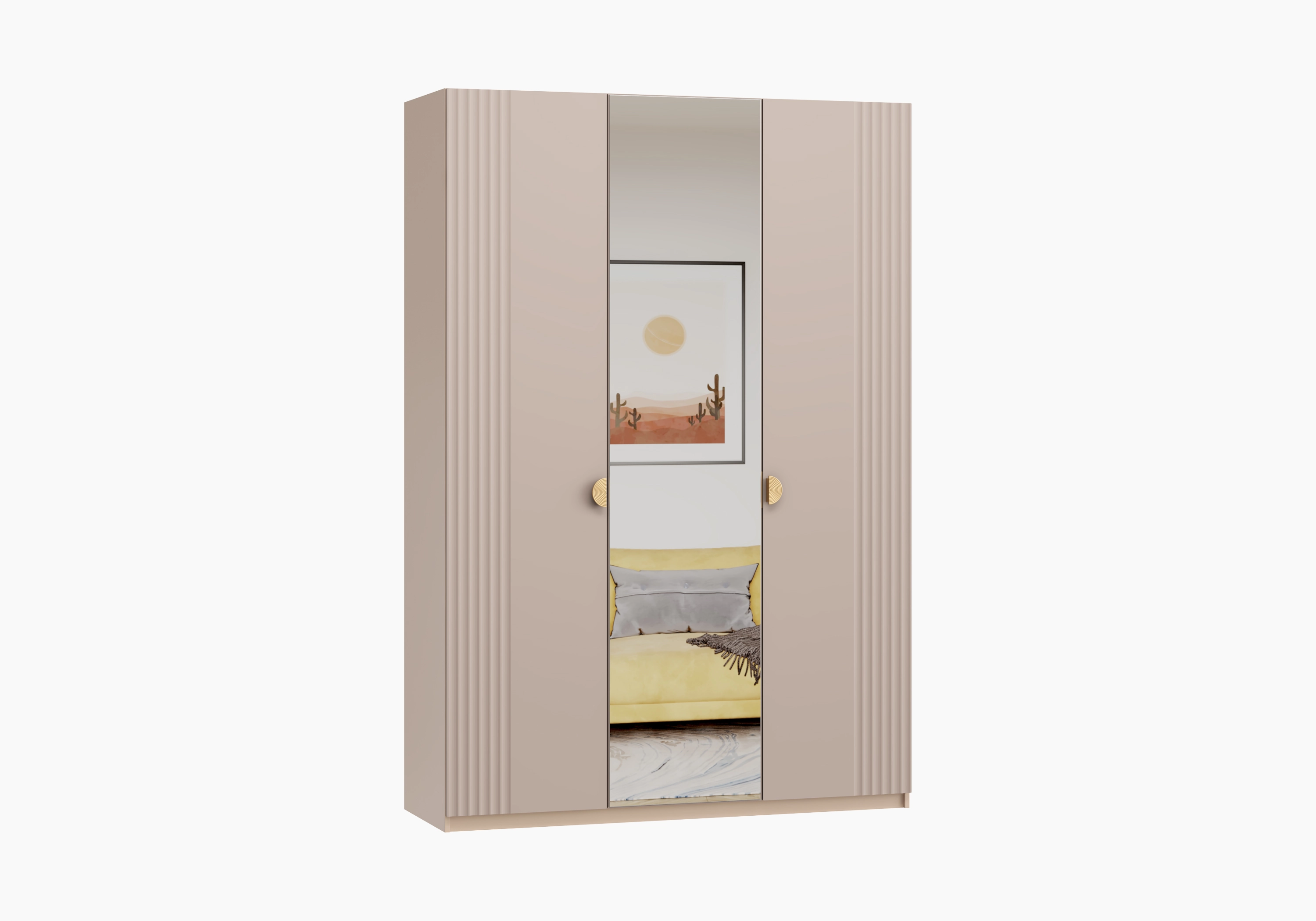 Распашной шкаф Санторини-3 Лайф с зеркалом