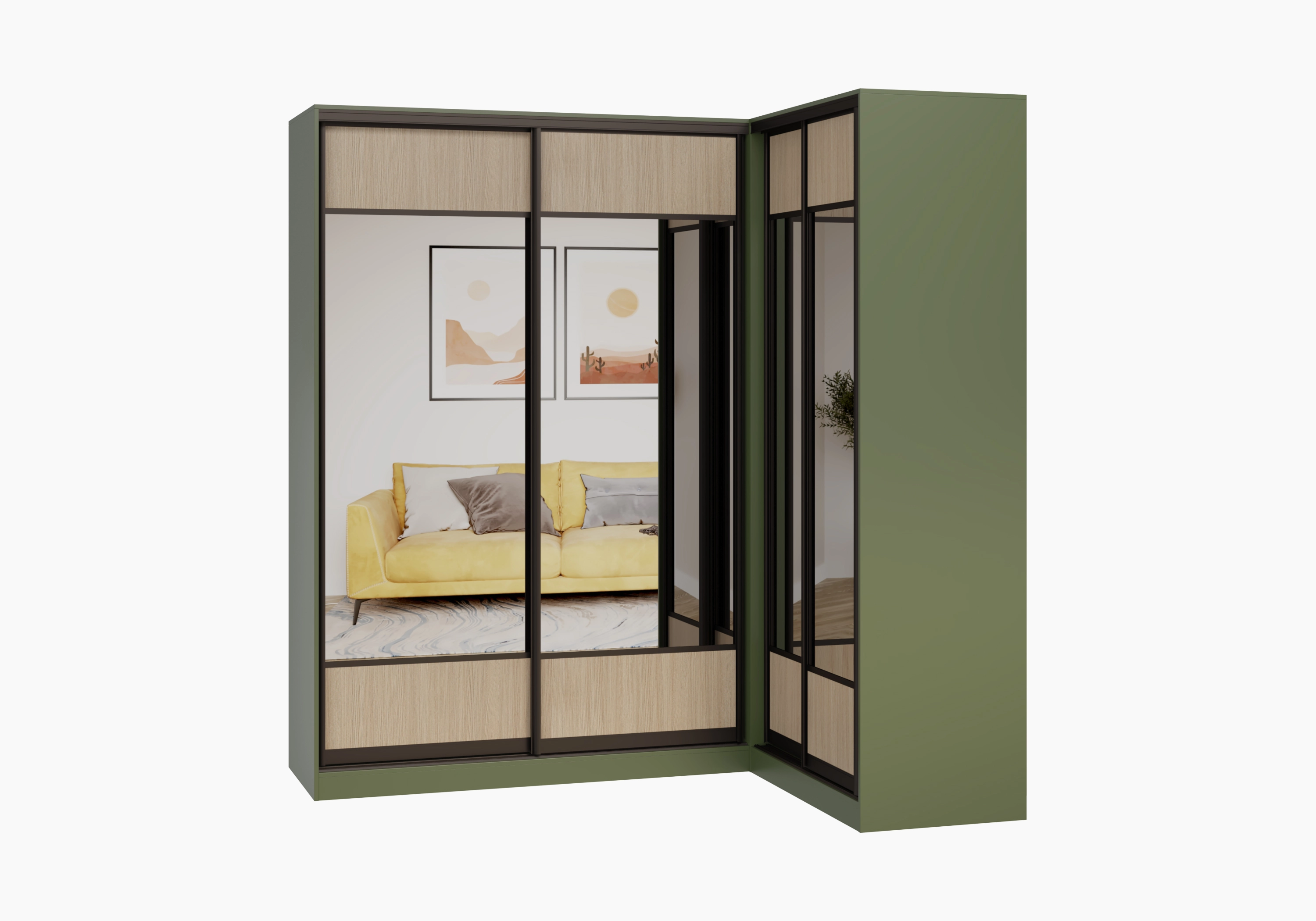 Шкаф-купе угловой Борден-6-1 1600 Премиум