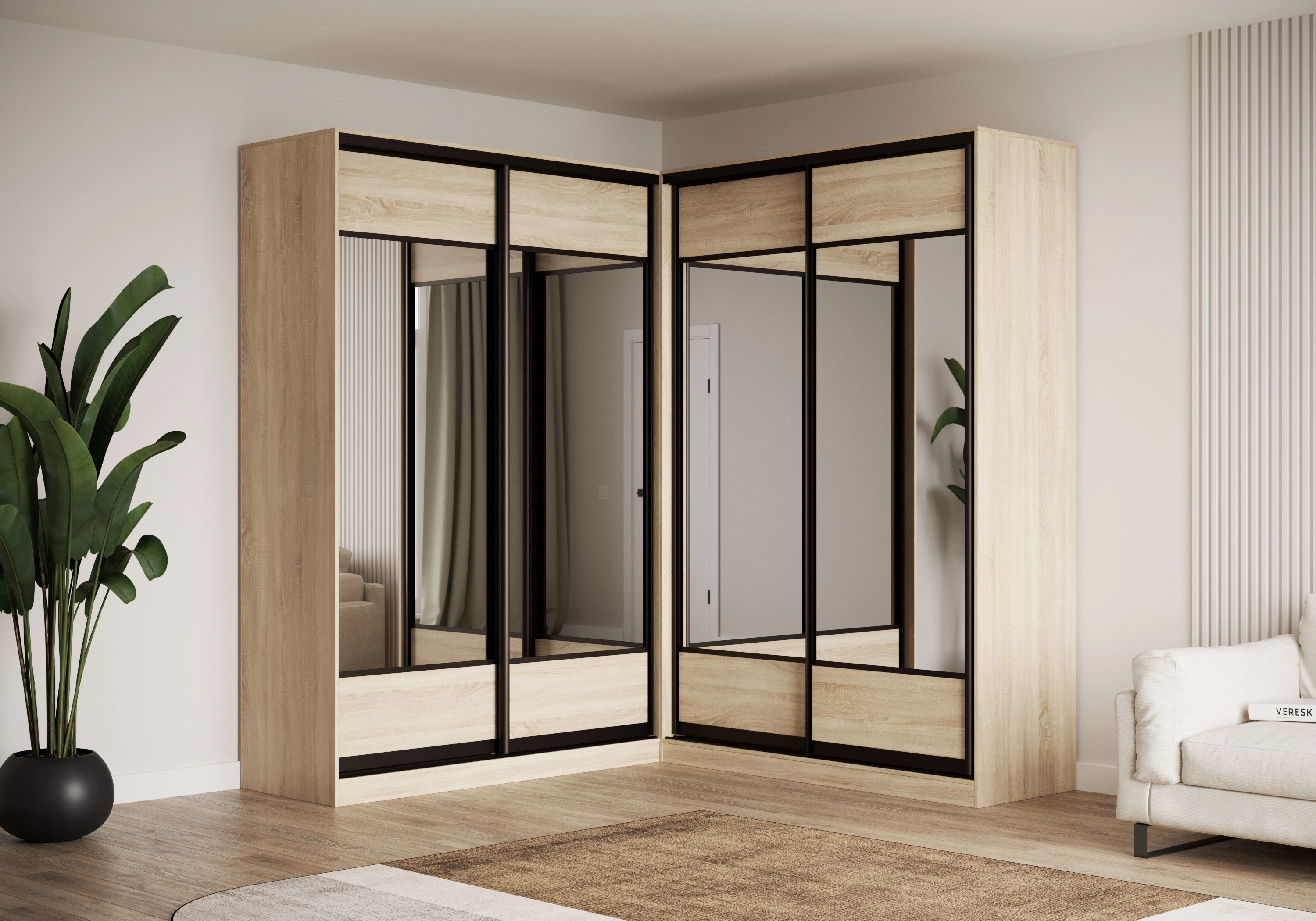 Шкаф-купе угловой Борден-6-1 2200