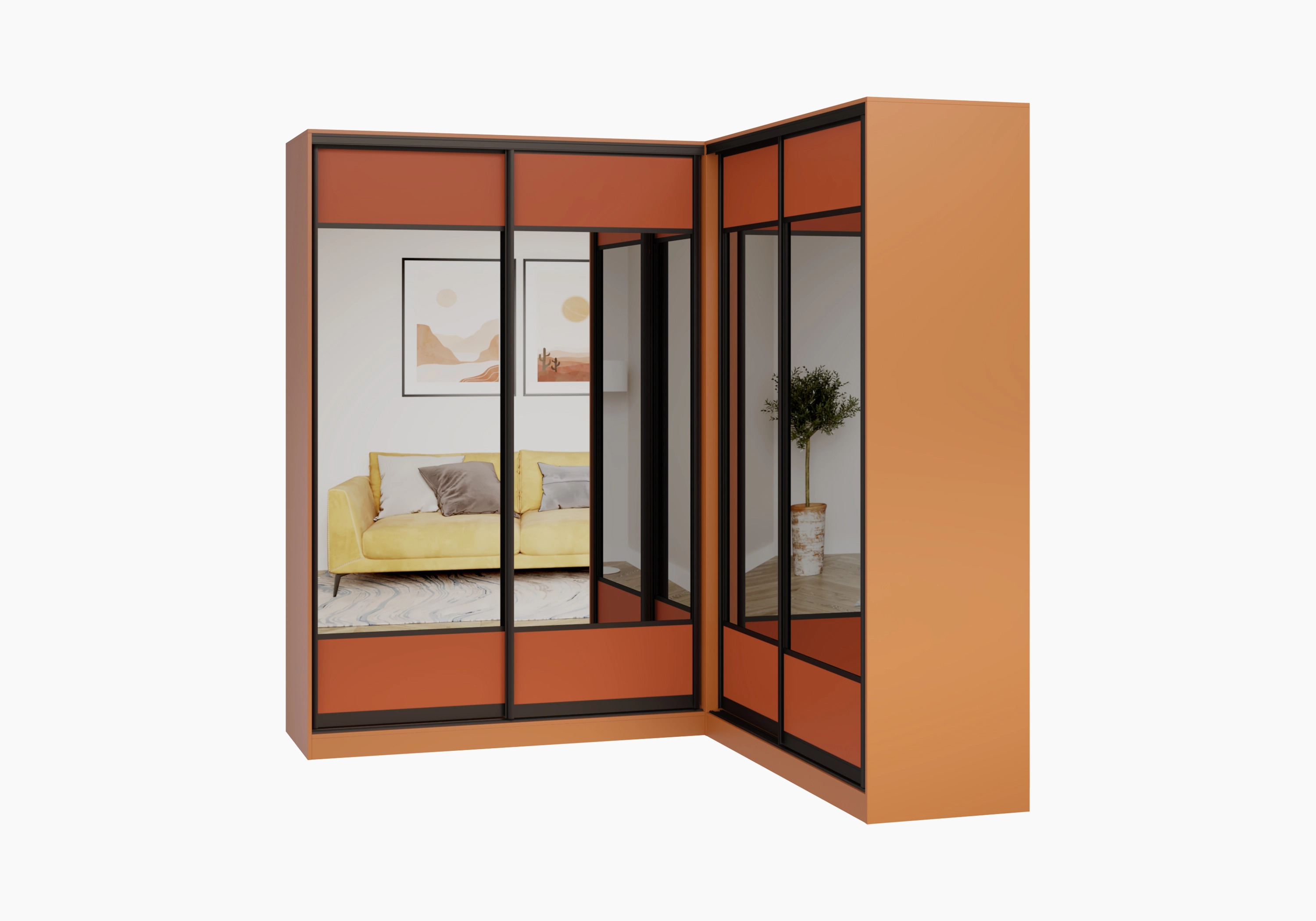 Шкаф-купе угловой Борден-6-1 2200 Премиум