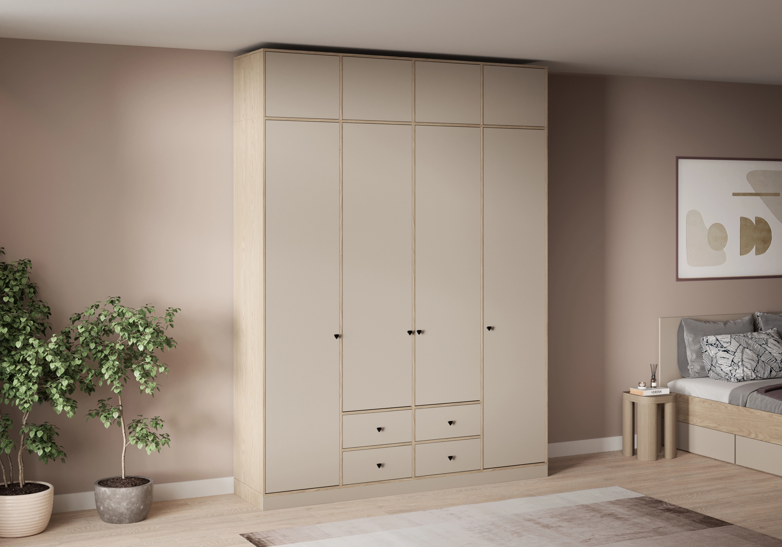 Распашной шкаф Виггинс-4.4 с антресолью