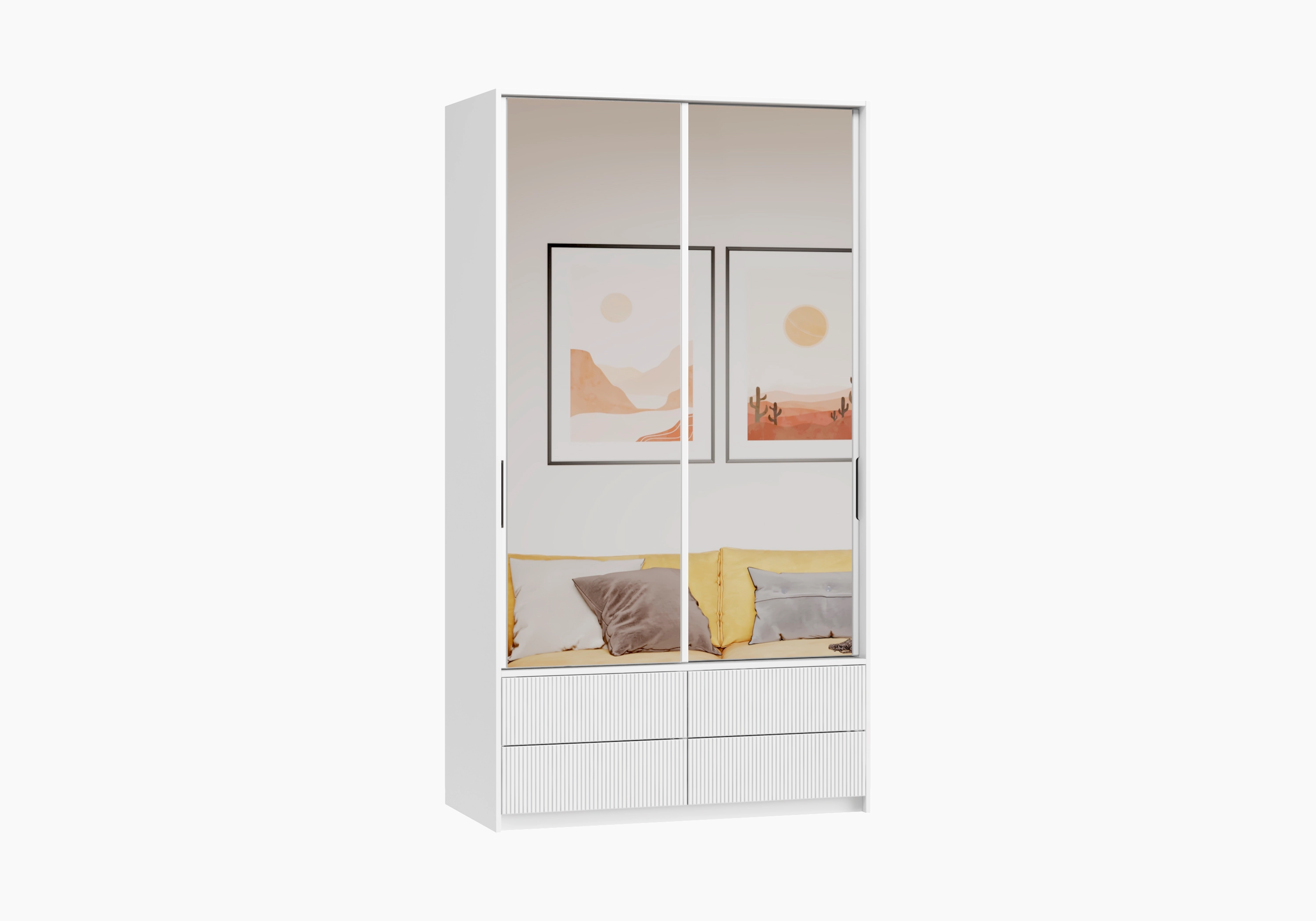 Шкаф-купе с зеркалом Катания-2.2 с зеркалом