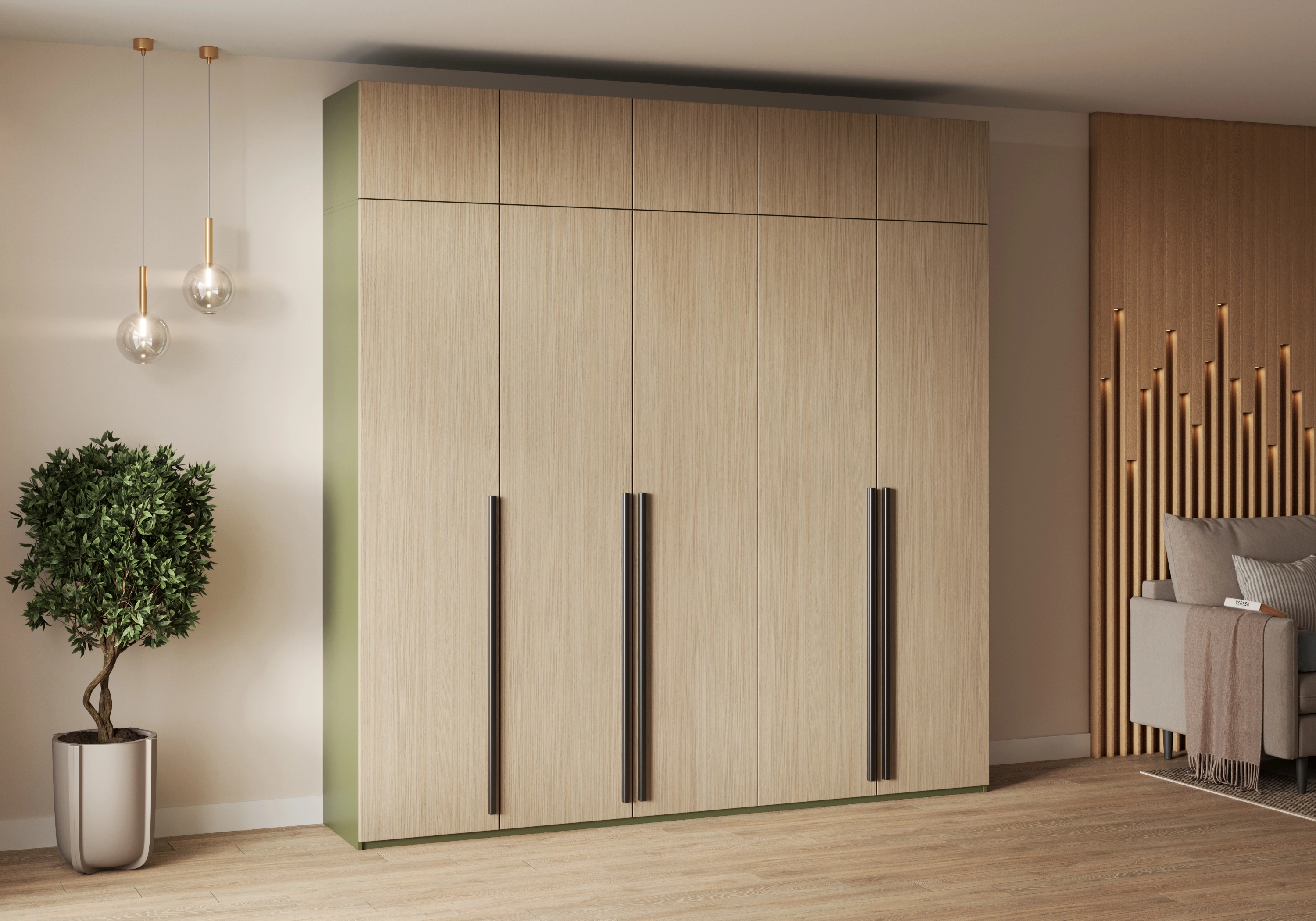 Распашной шкаф Лорэна-5.1 Премиум с антресолью