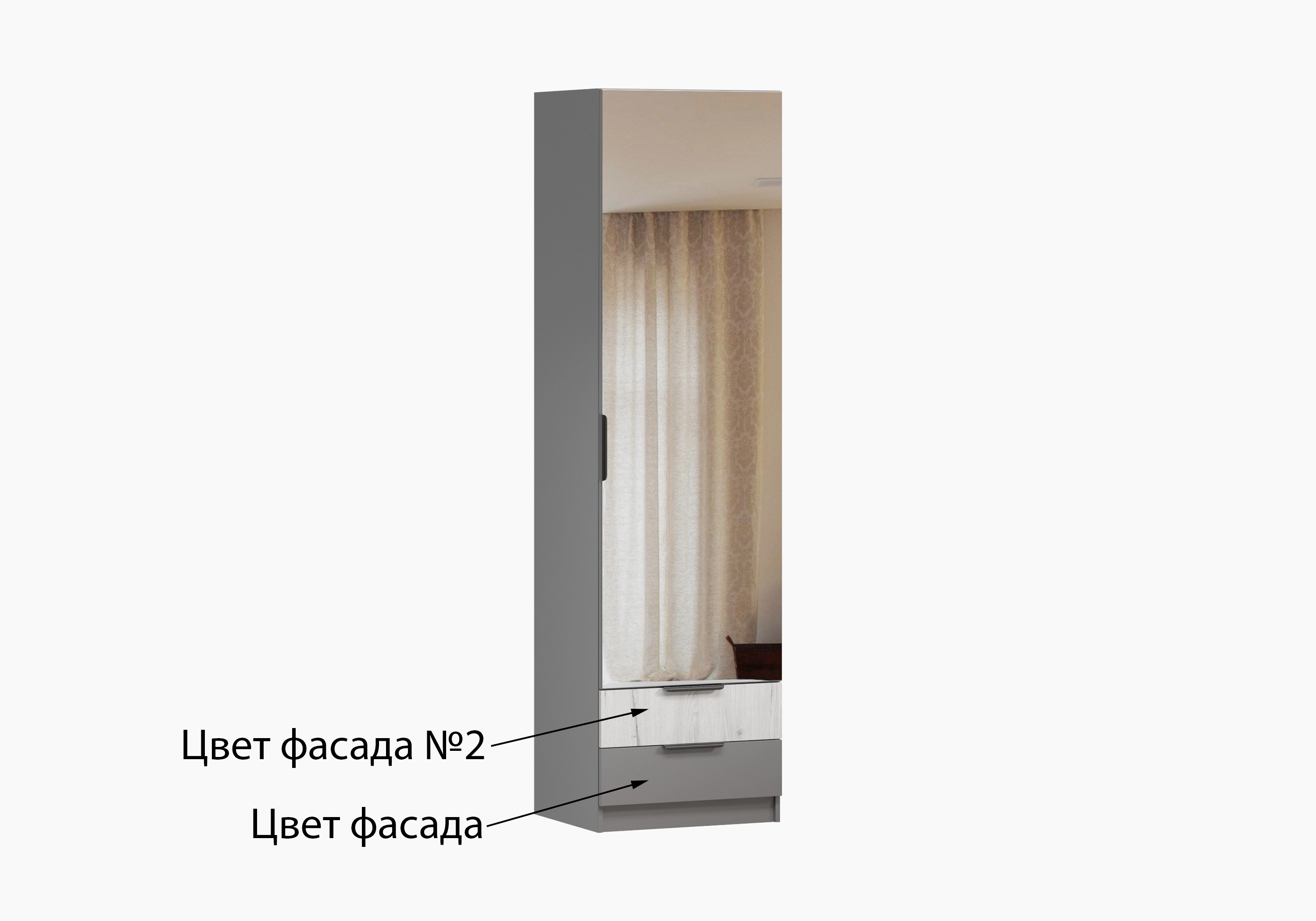 Распашной шкаф в спальню Эстенсон с зеркалом